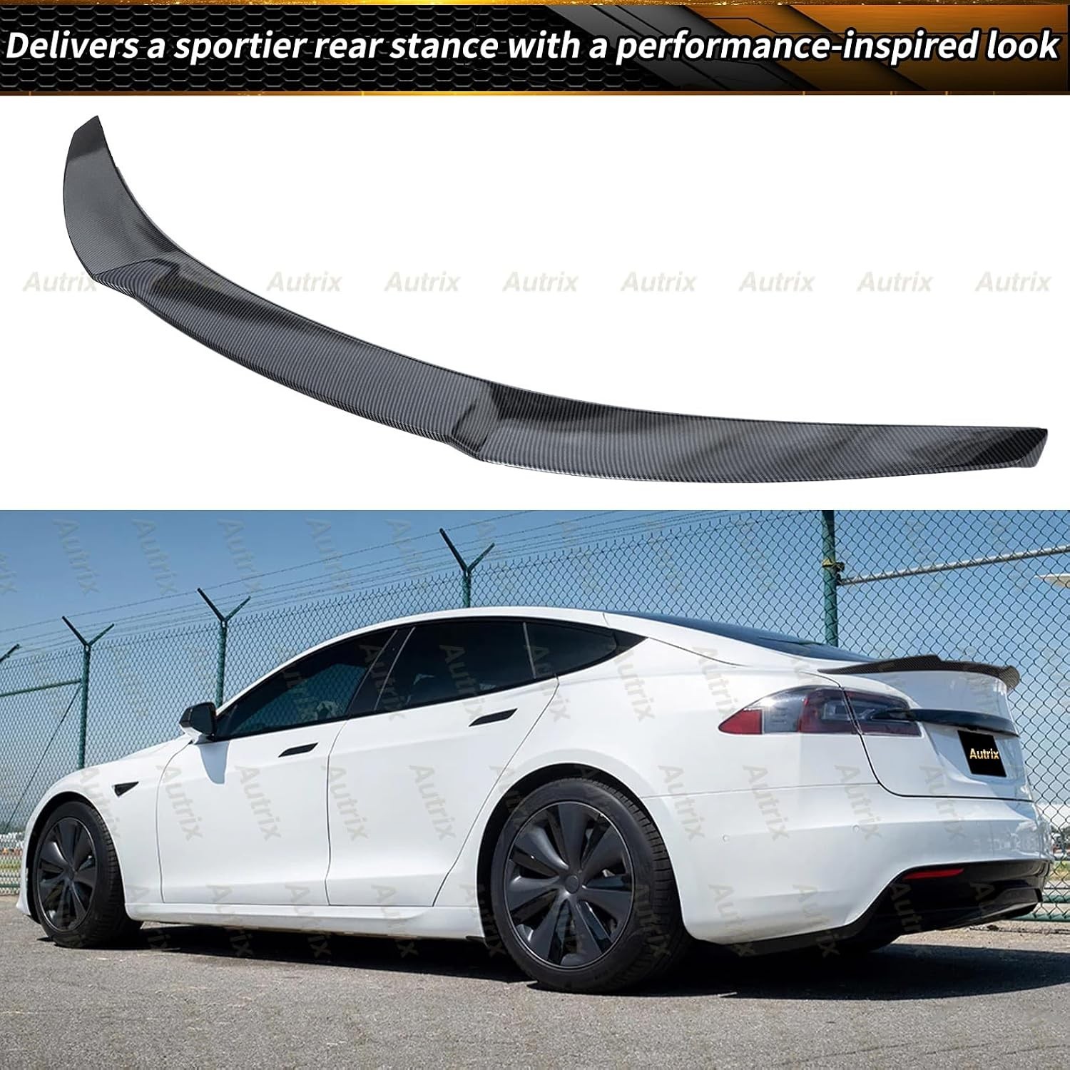 Rear Trunk Spoiler Compatible with 2012-2026 Tesla Model S All Models