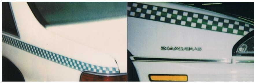 Taxicab Checkerboard Vinyl Decal Sticker Striping NOS Cab Driver 23 3/4″ X 2 1/2