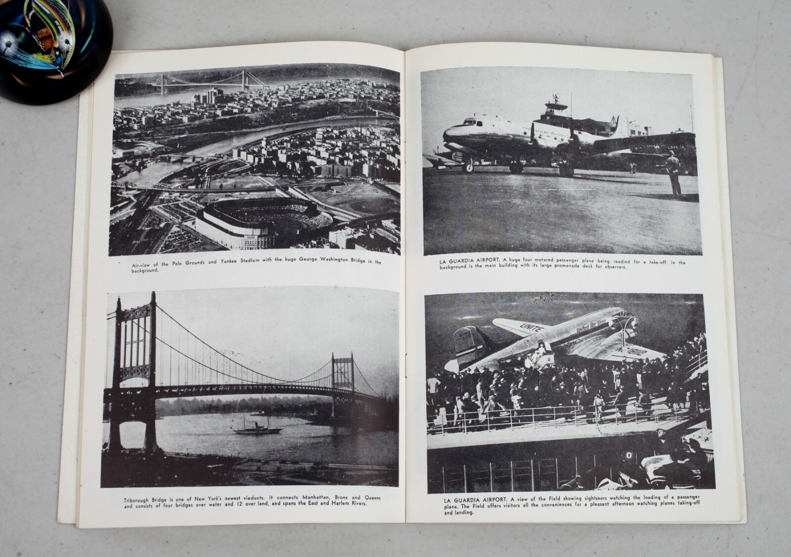 Vintage 1950s Blue Line Bus Tours New York Travel Guide Statue of Liberty