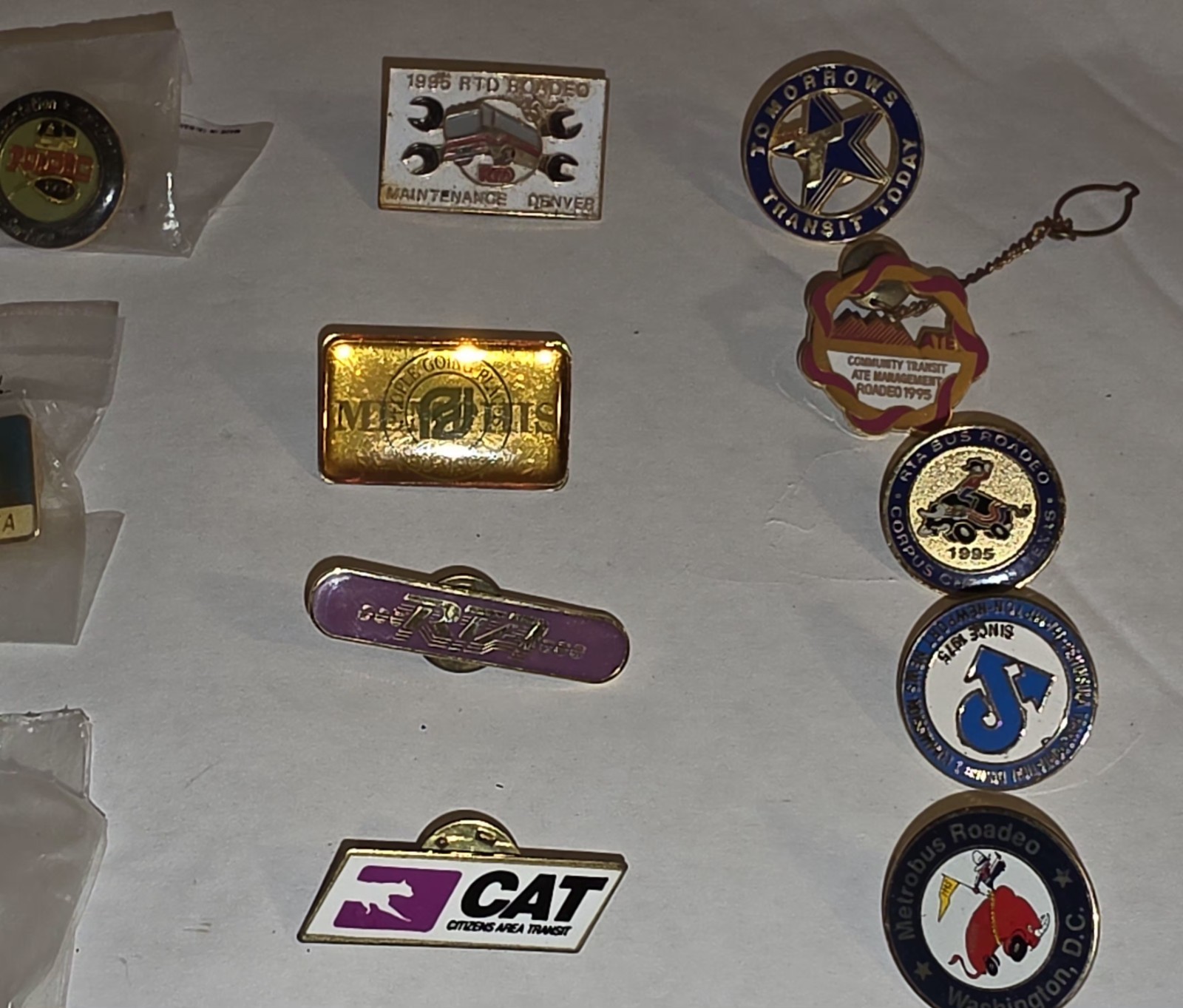 Vitg Public Transit Pin Lot 15pc Bus Roadeo MTA Long Island OCTA Denver RTD CAT