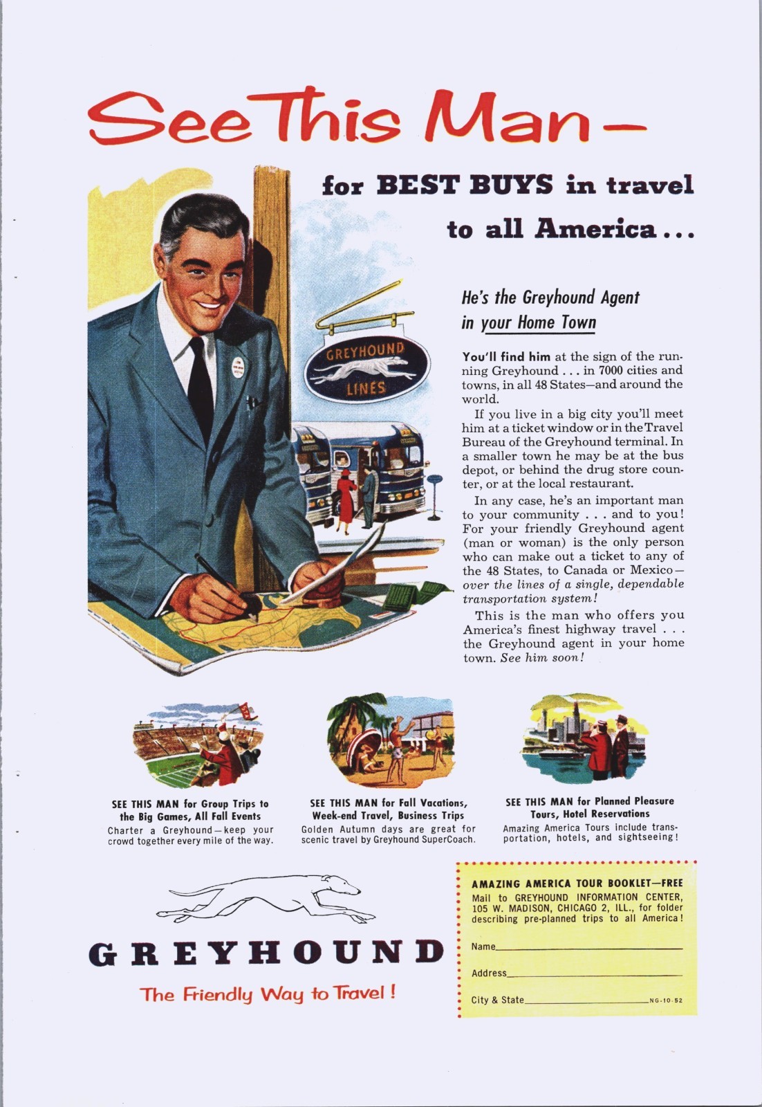 LOT OF 20+ Print Ads Greyhound Trailways Bus Line Travel Vacation MID CENTURY