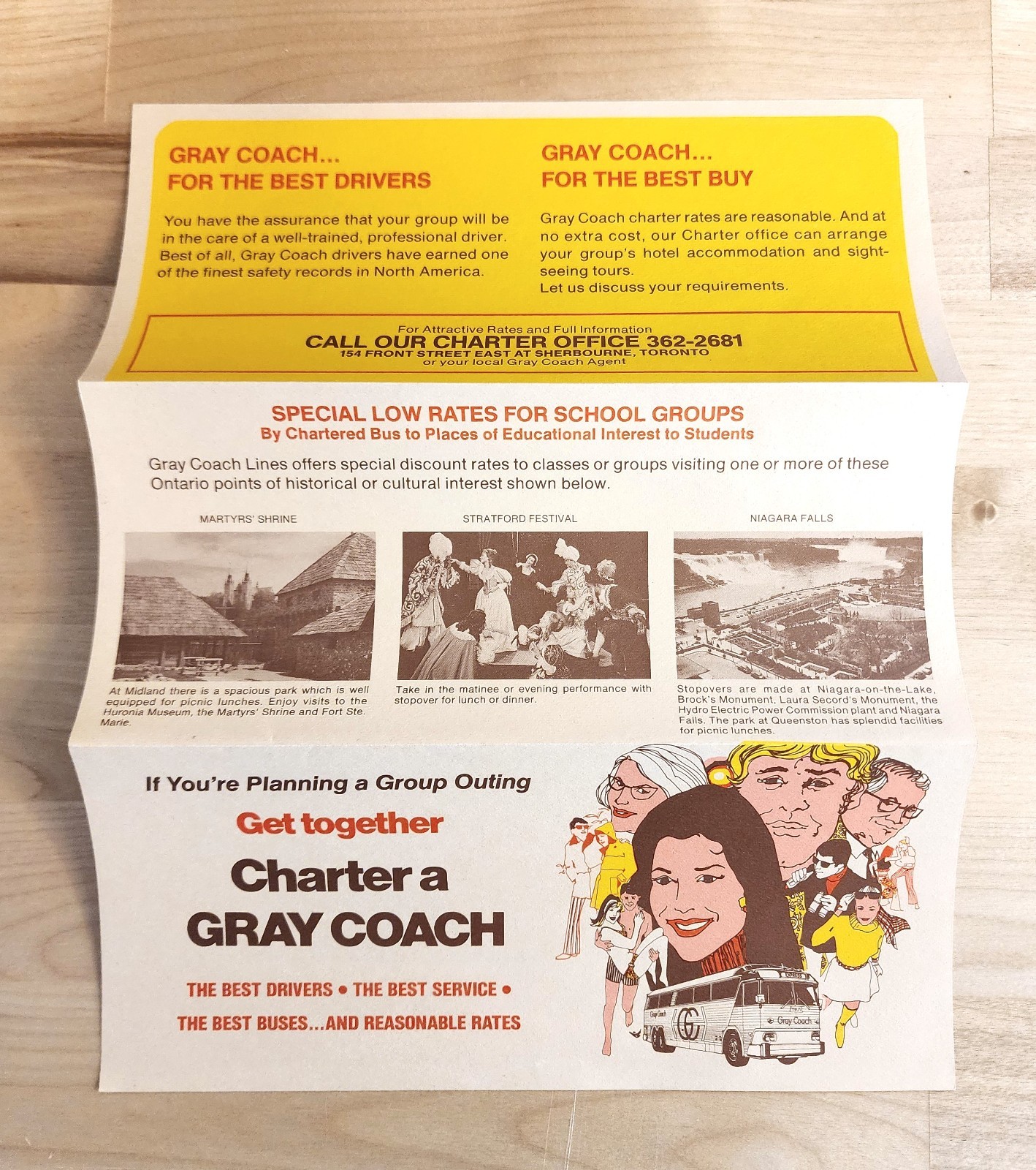 VINTAGE GRAY COACH LINES GC BUS CHARTER BROCHURE TORONTO CANADA