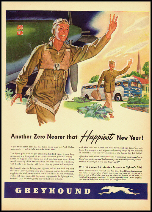 1943 vintage WW2 ad for Greyhound Buslines -122211