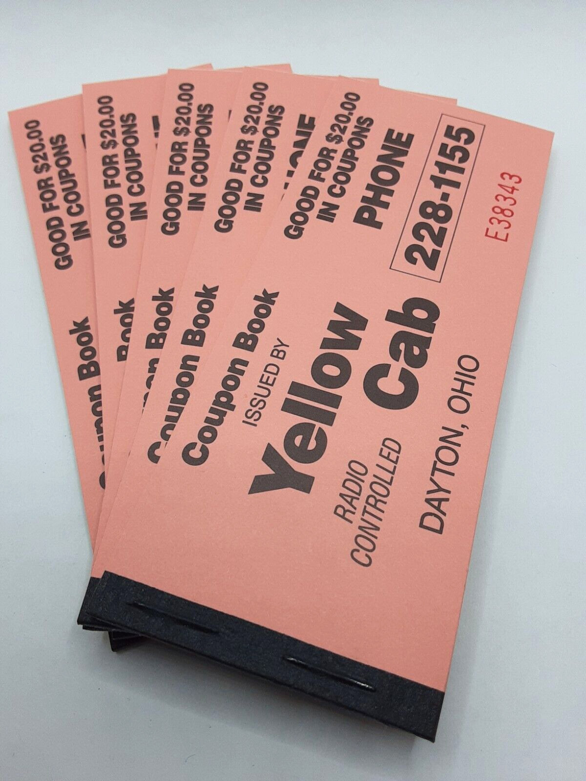 Yellow Cab Coupon Books Vintage Script Taxicab Driver Decoupage Crafts Lot of 5