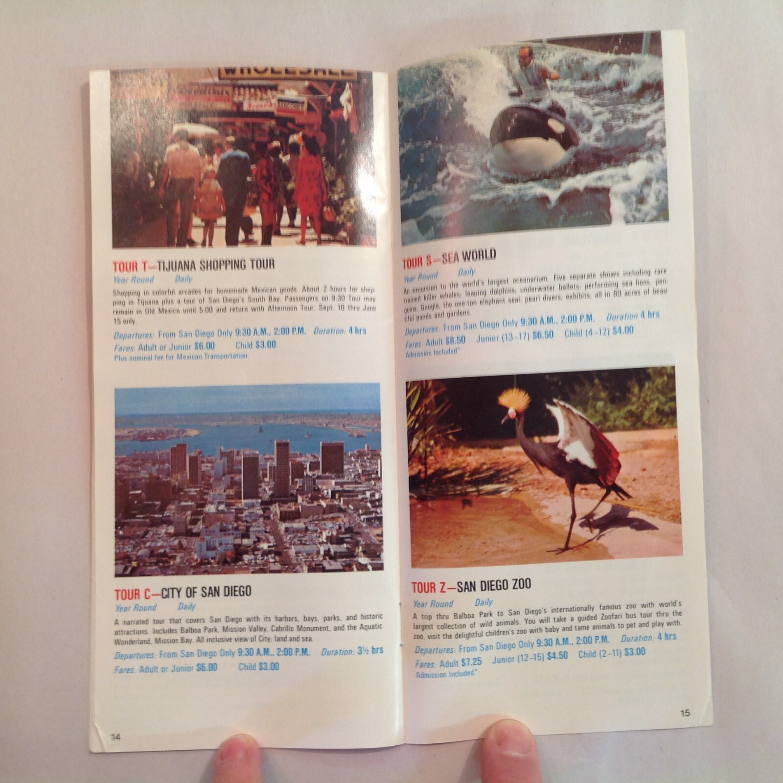 Vintage 1974 The Gray Line Sightseeing Tours Color Booklet Southern California
