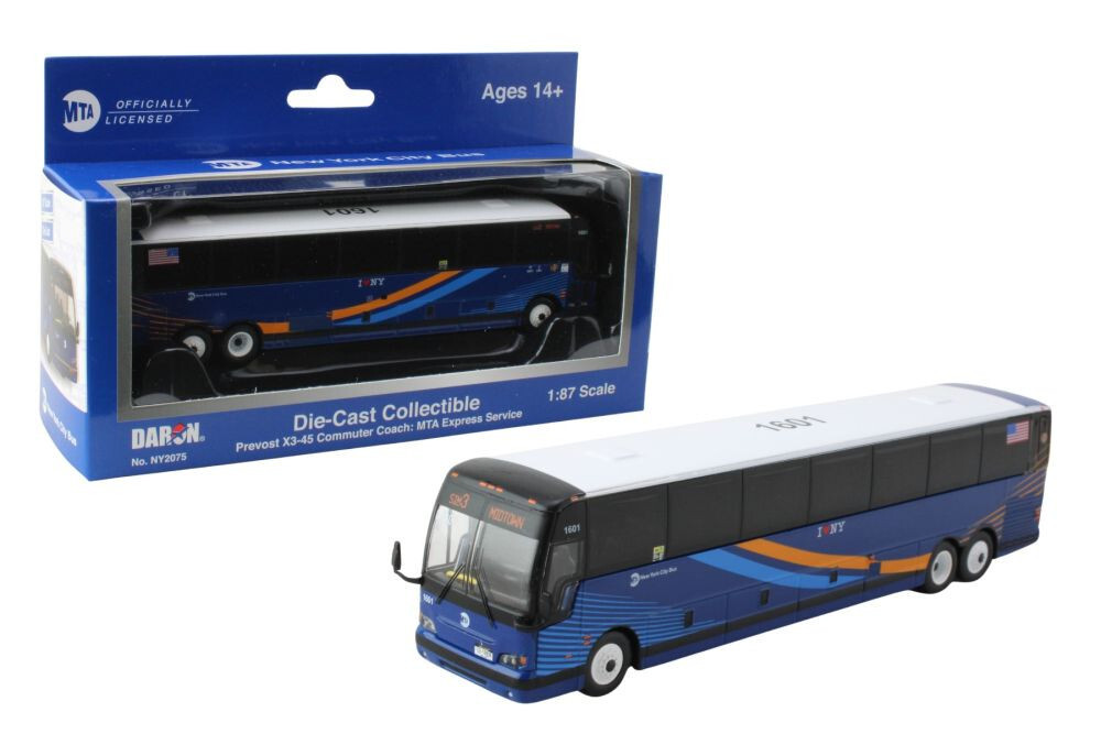 MTA NYC Transit Model Bus Prevost X345 bus 1:87 Scale HO Scale Daron NY2075
