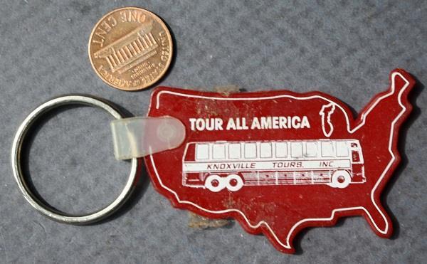 1980s Era Knoxville Tennessee Tour All America USA Shaped keychain VINTAGE COOL-