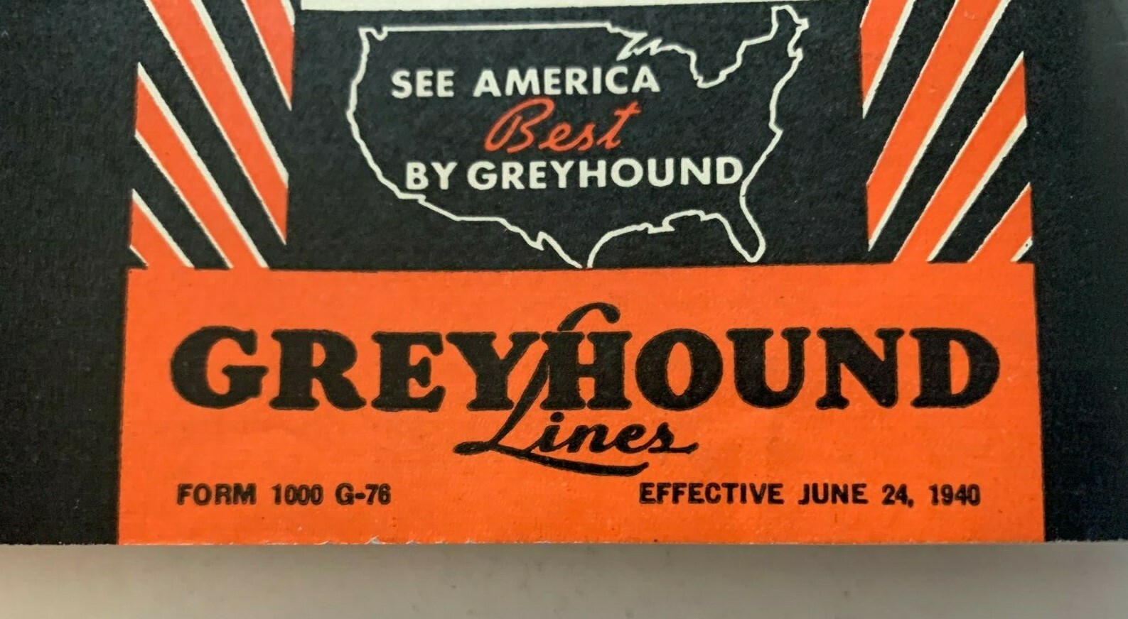 Vintage Summer June 1940 Greyhound Lines Bus Timetable Brochure schedules map