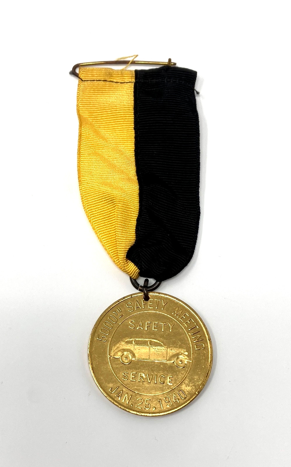 Vintage 1940 Toye Brothers Yellow Cab Co New Orleans Safety Service Award Medal