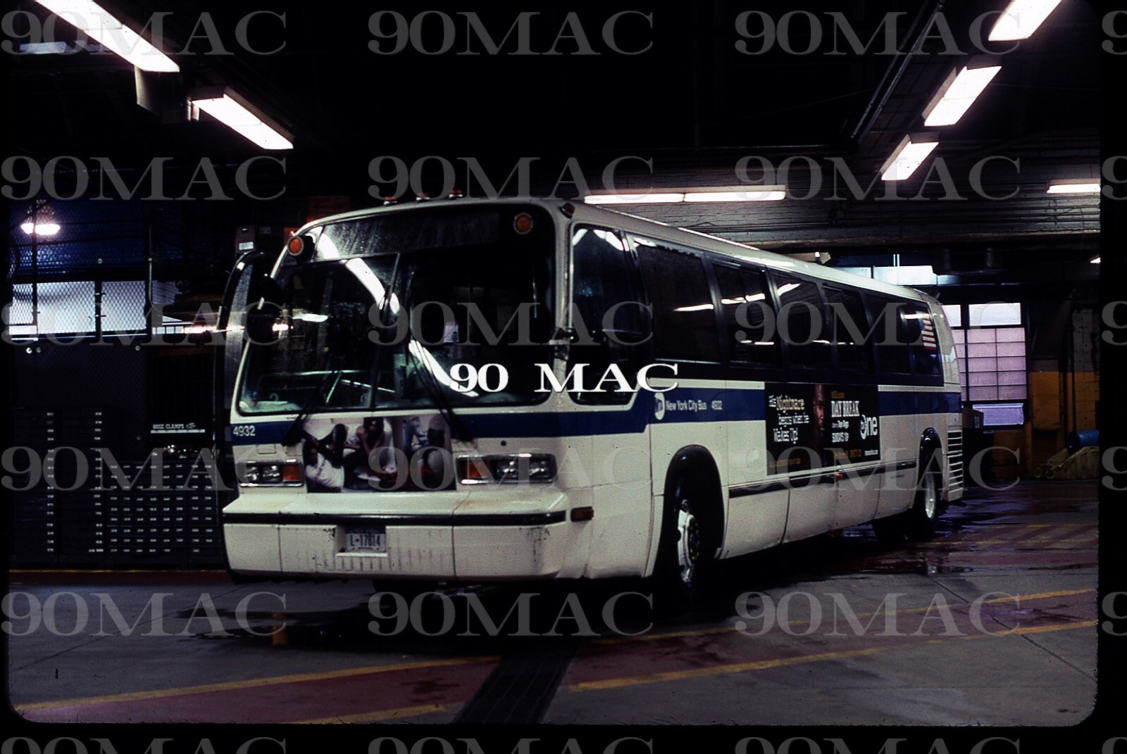 NYCMTA RTS BUS #4932. Jamaica Depot (NY). Original Slide 2008.