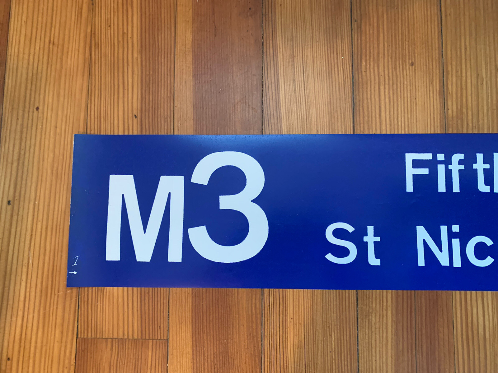 NY NYC BUS ROLL SIGN 1974 GM M3 FIFTH SAINT ST NICHOLAS AVENUE MANHATTAN