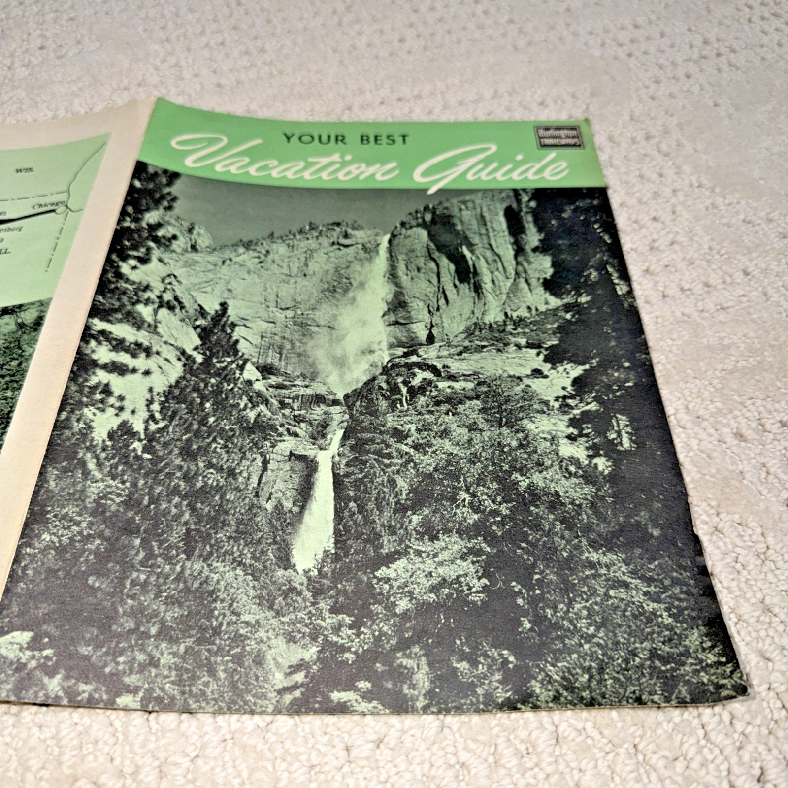 Vintage 1940s / 50s BURLINGTON TRAILWAYS Bus VACATION GUIDE Brochure