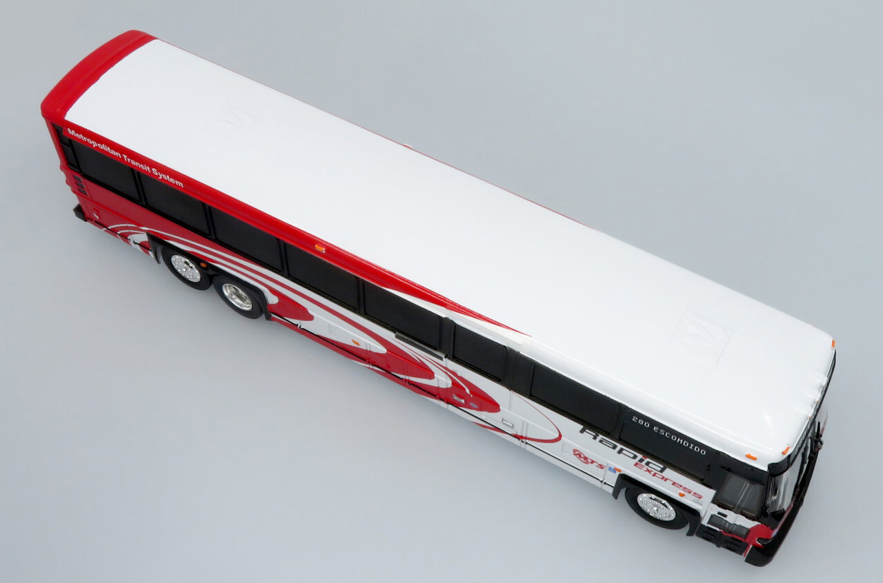 MCI D4500CT Coach Bus San Diego CA-MTS Rapid Exp 1:50 Scale Iconic Replicas New!