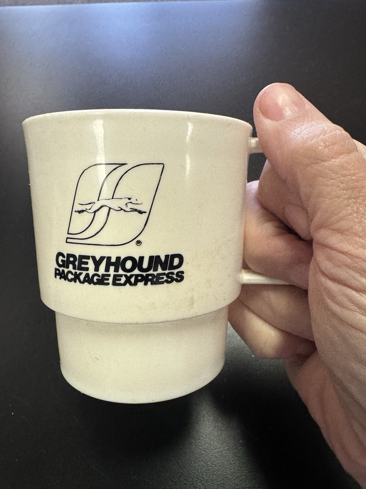 Greyhound Bus Advertising Coffee Cup Mug Package Express Plastic Logo