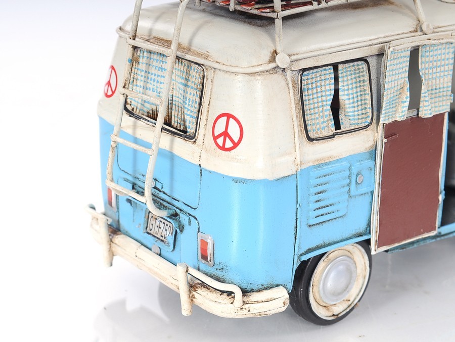 Volkswagen Camp Bus Model Metal Handmade Fully Assembled Home office Decor Gift