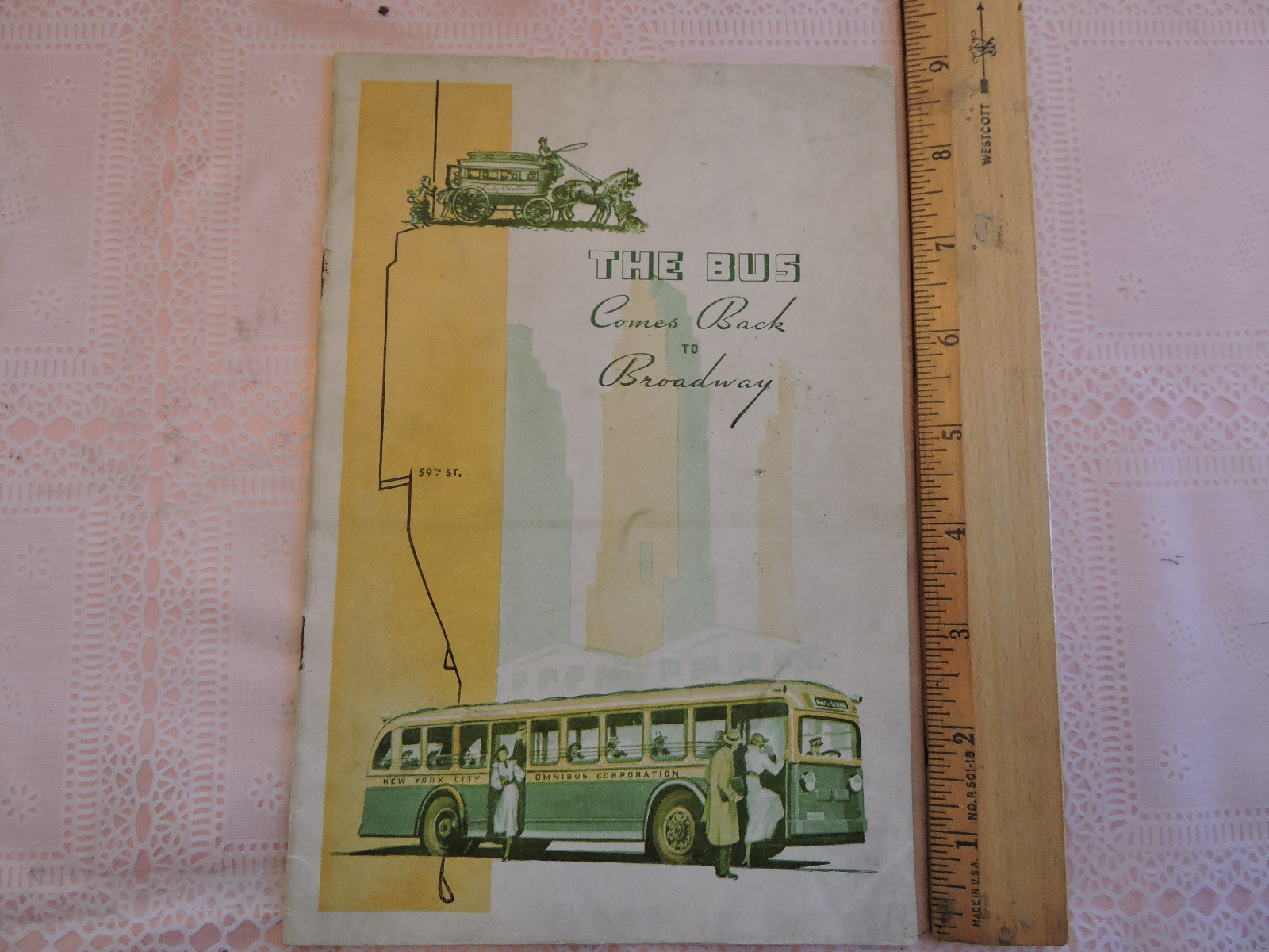 Vintage 1936 La Guardia NYC New York City Omnibus Bus illustrated Brochure nice