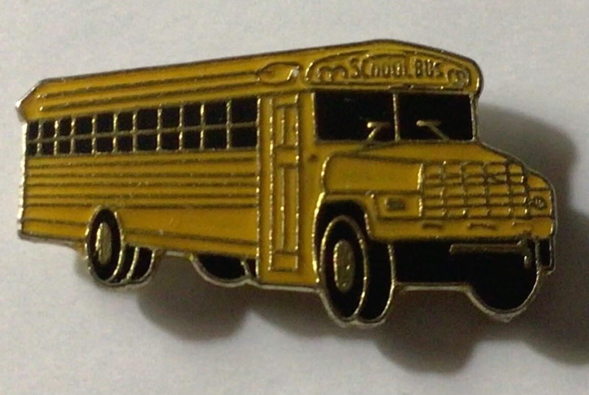 Vintage Yellow School Bus Enamel Pin Hat Tie Tac Backpack Flair – Very detailed