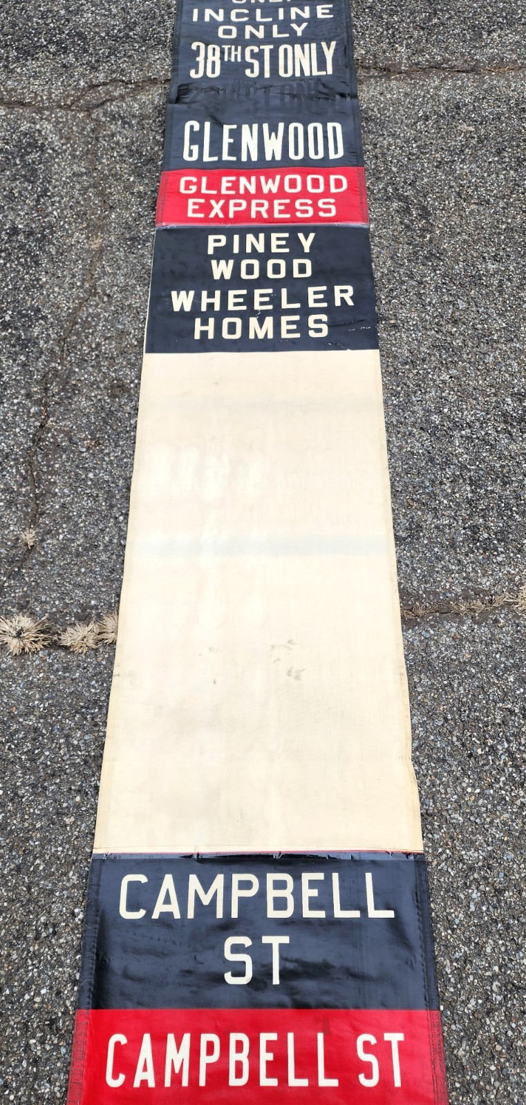 VINTAGE SOUTHERN COACH LINES BUS ROLL SIGN AVONDALE FOUST AIRPORT TENNASSEE