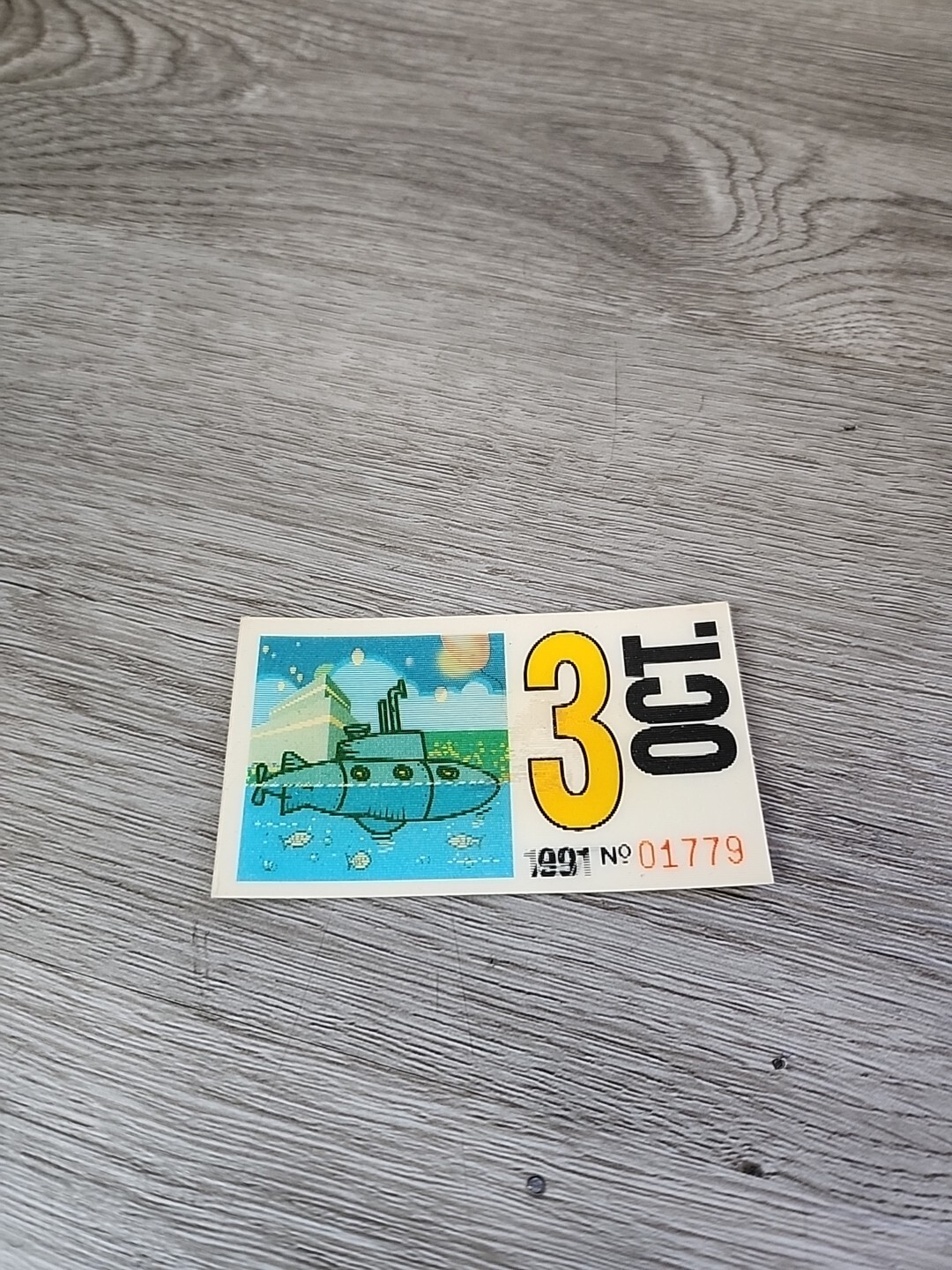 Vintage Hologram PAT Transit Bus Pass Pittsburgh Submarine & Building 1991