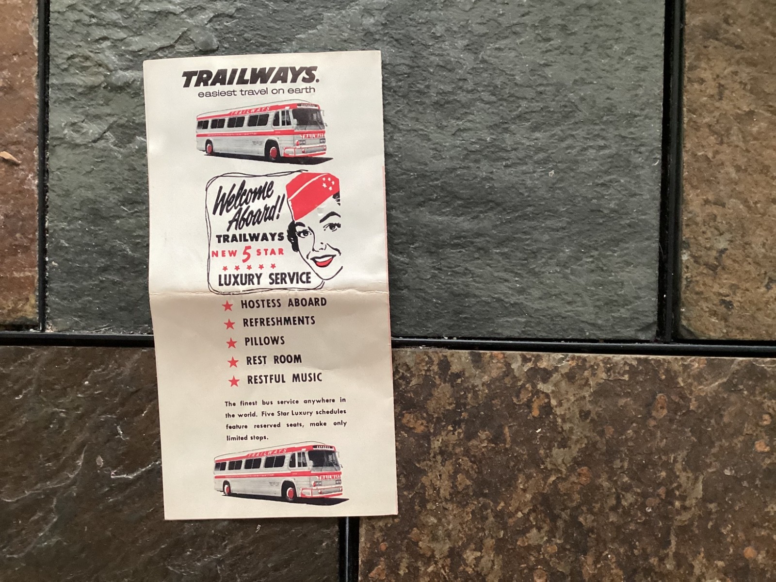 1960s Trailways Bus Albany to New York City Travel Brochure