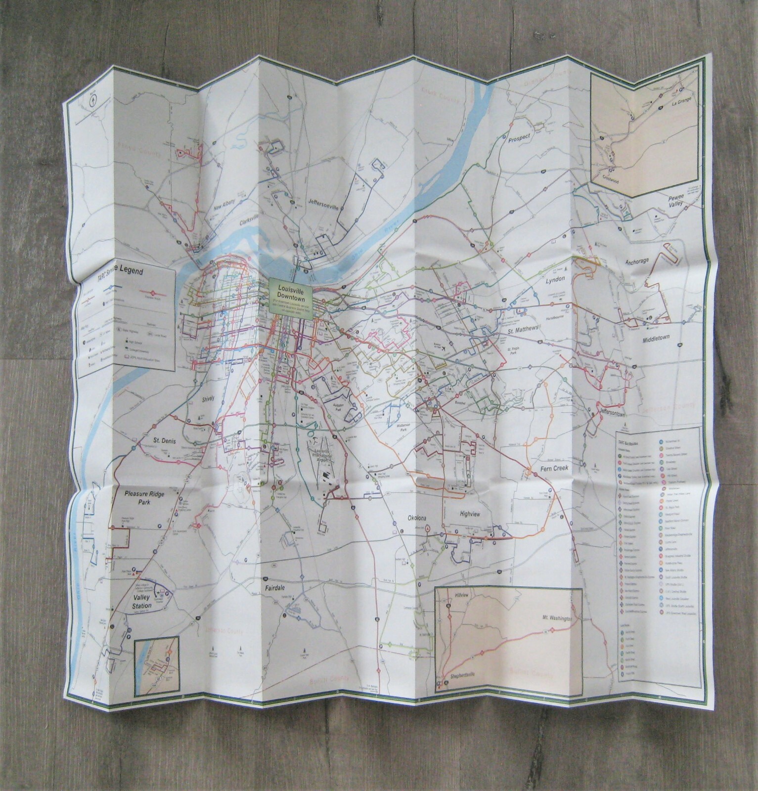 Lot of 2 (2004 and 2005) Tarc Transit Bus System Maps Louisville Kentucky KY