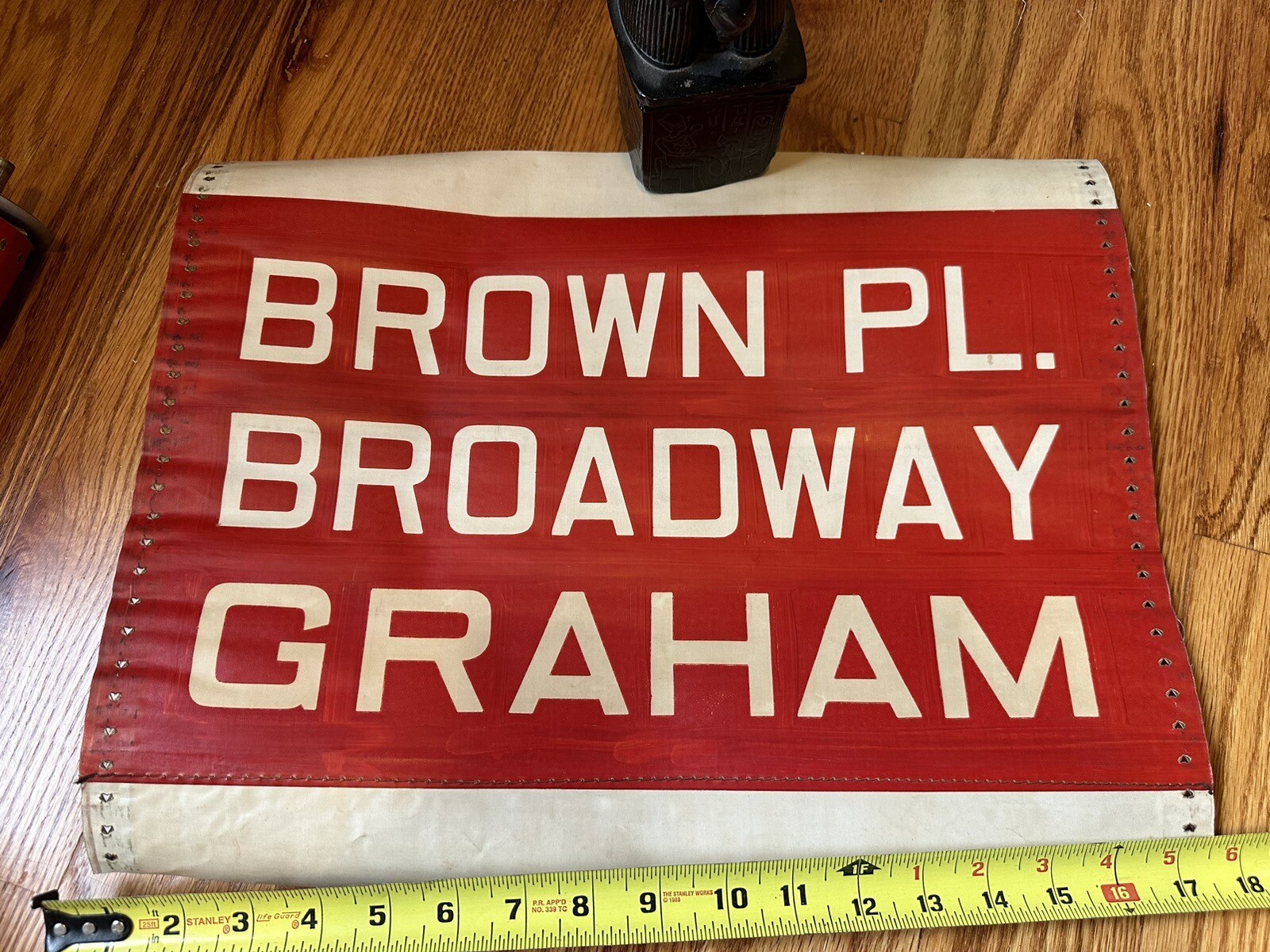 1930 Brooklyn NYC Vintage BUS Roll Sign Broadway Graham Bushwick Williamsburg