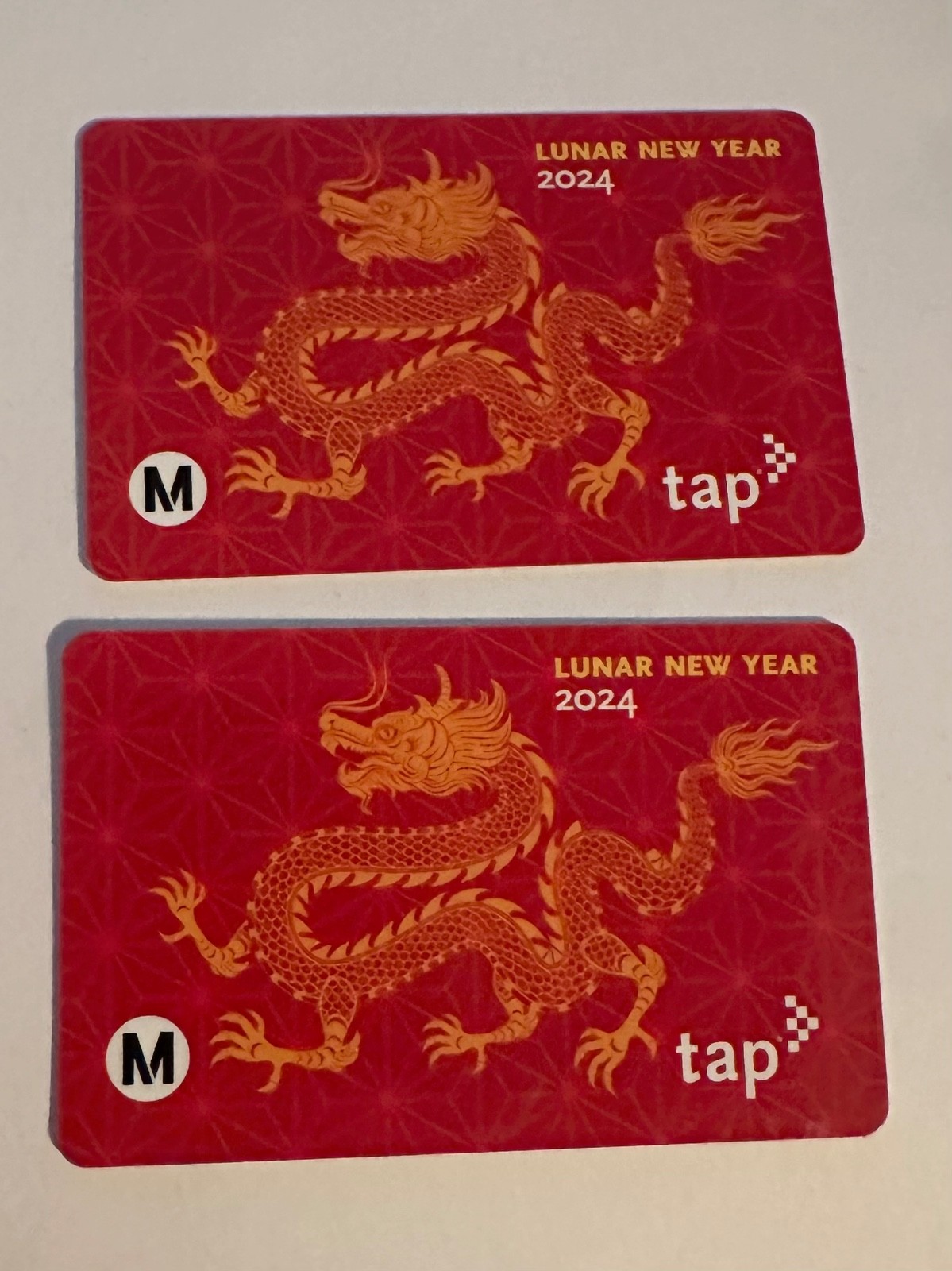 Metro TAP Lunar New Year 2024 Dragon Red Bus Subway Transit Limtd NOT Loadable