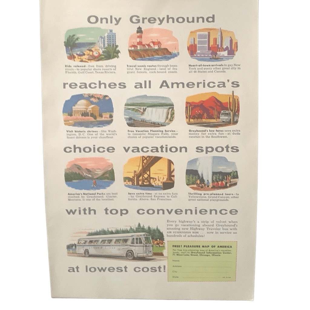 Vintage 1954 Greyhound All Americas Choices Ad Advertisement