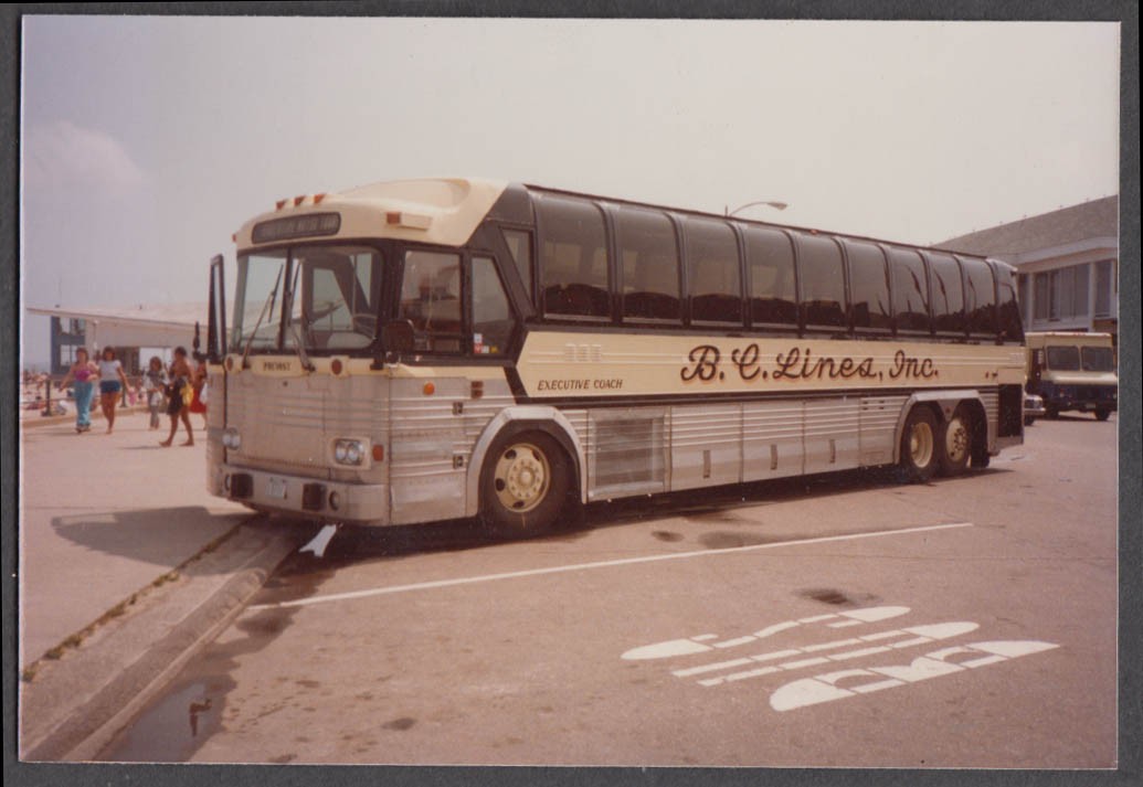 B C Bus Lines Executive Prevost Coach #26 bus snapshot Hampton Beach NH 1983