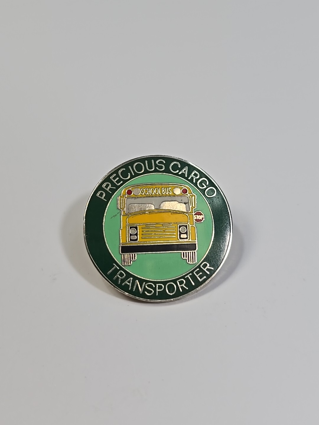 Precious Cargo Transporter Lapel Pin Yellow School Bus
