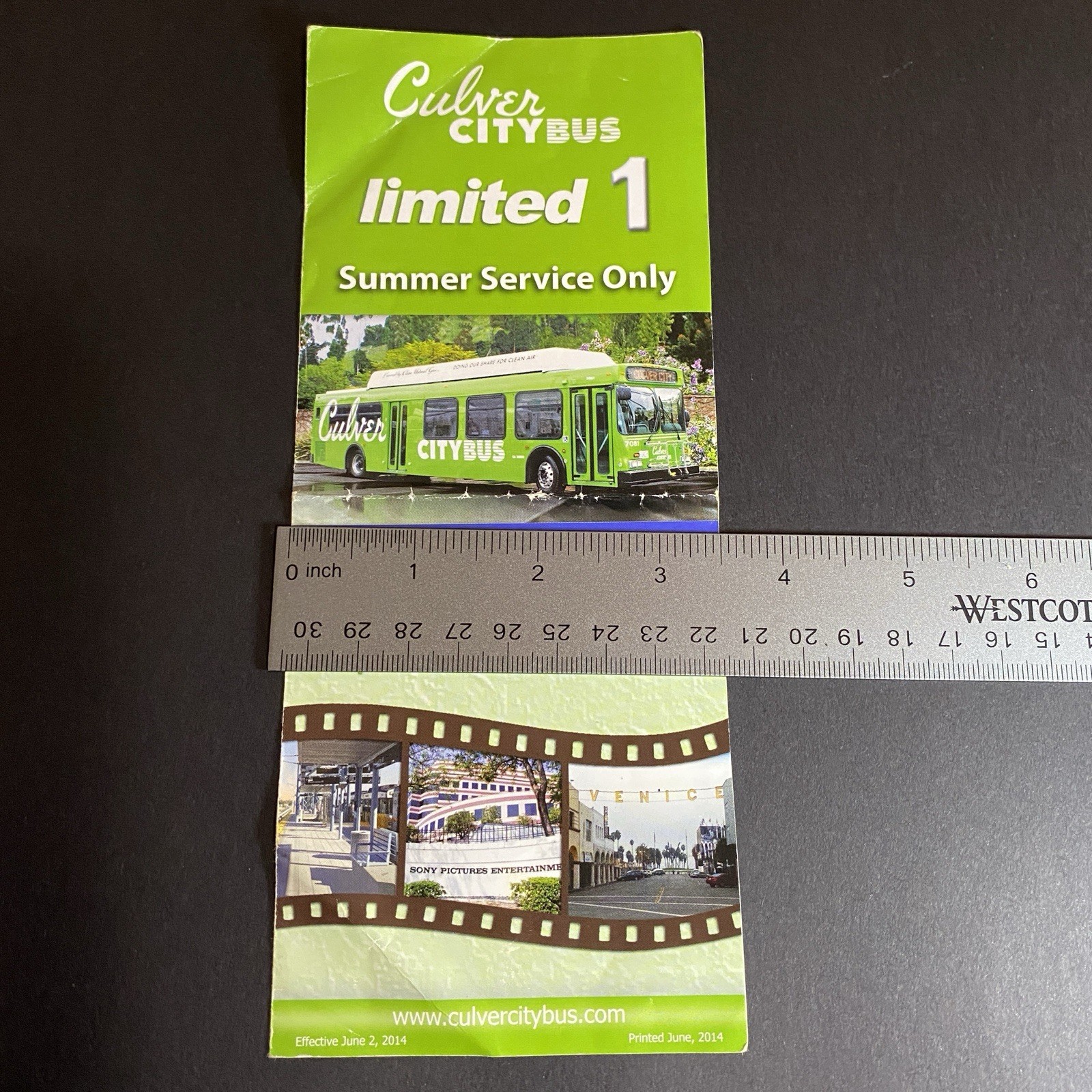 Transit Pamphlet 2014 Map Bus Line Culver City West LA Venice Beach Travel Route