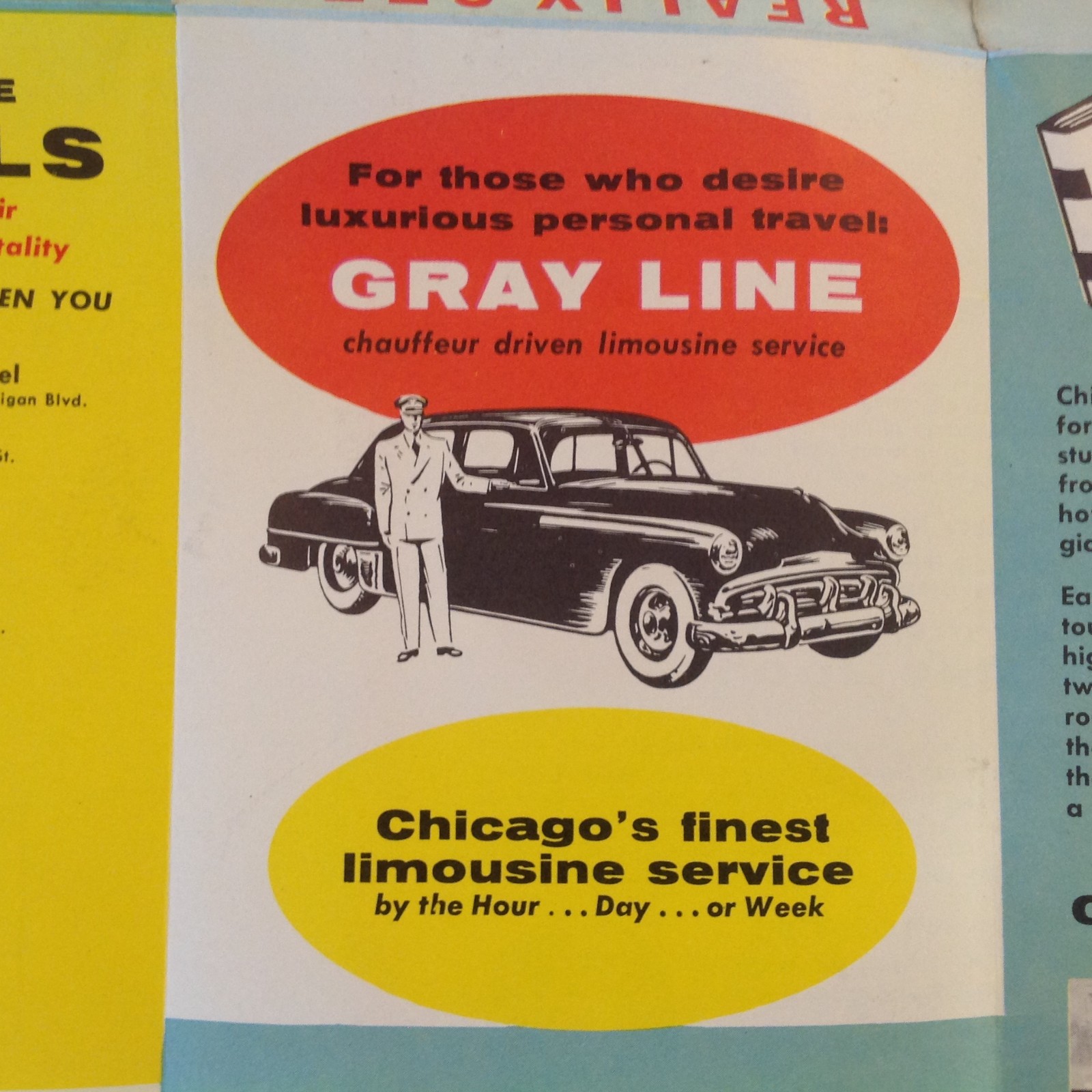 Vtg 1955 The Gray Line Really See Chicago Sightseeing Tours Brochure Schedule