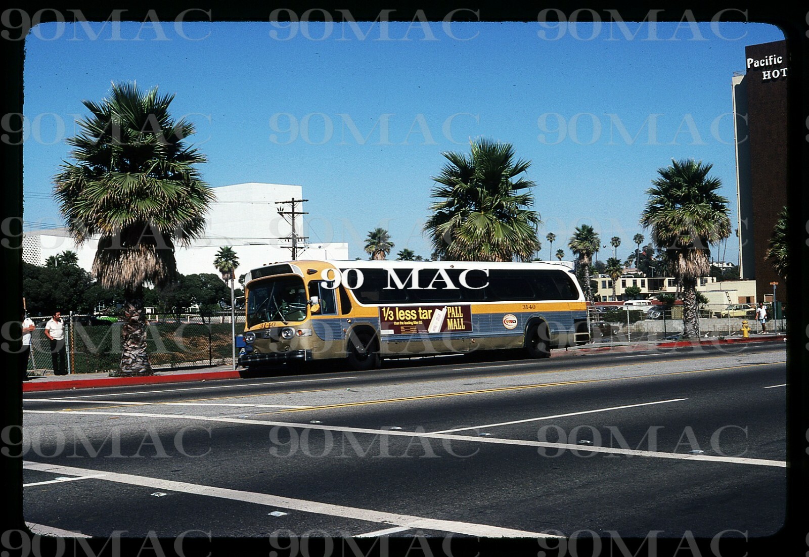 SCRTD #3140 GM NEW LOOK Bus. Original Slide. Santa Monica CA. 1980’S.