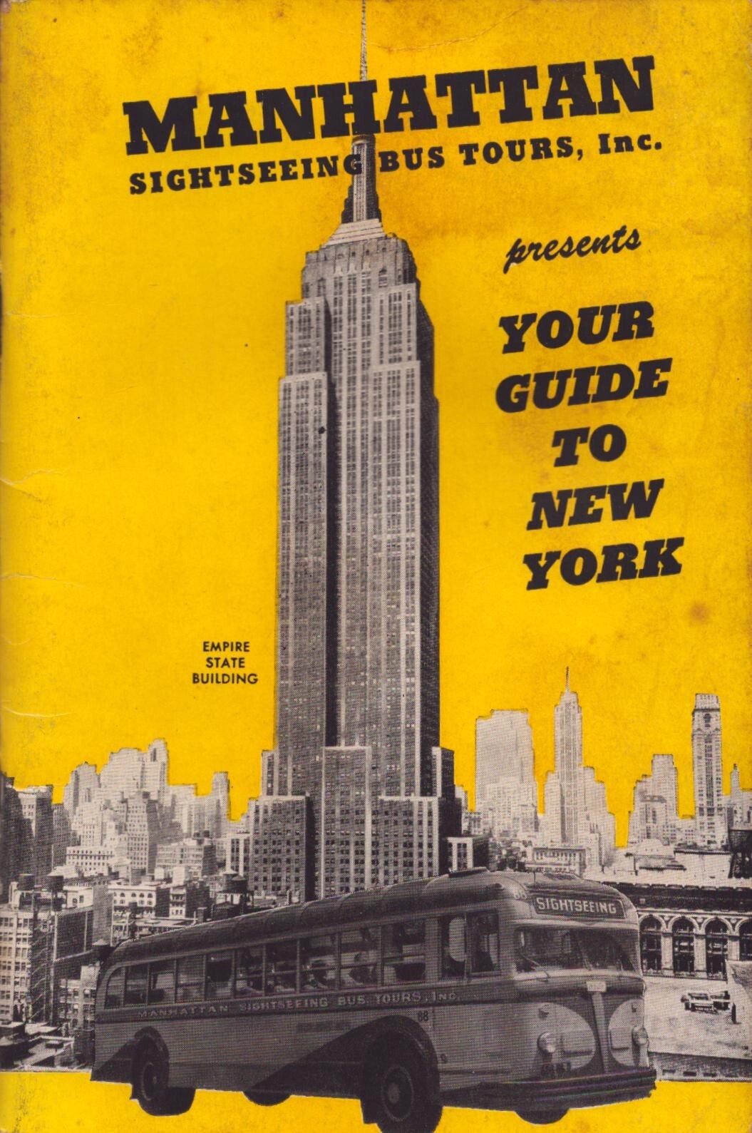 1952 MANHATTAN SIGHTSEEING BUS TOURS BOOKLET: YOUR GUIDE TO NEW YORK CITY