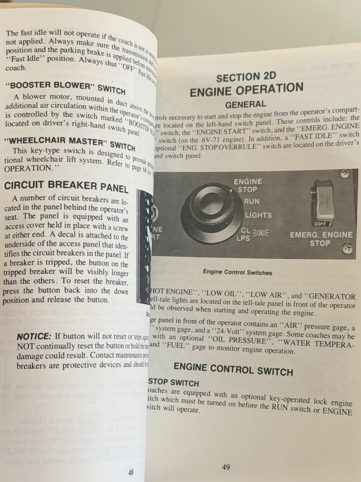 C-8122A GMC RTS Coach Operating Manual technical handbook drivers maintenance