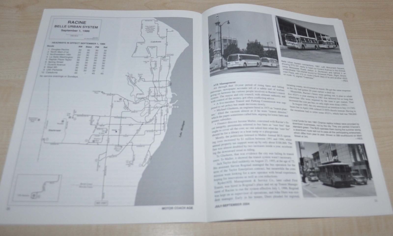 Motor Coach Age July-September 2004 Bus Brochure Racine Lines
