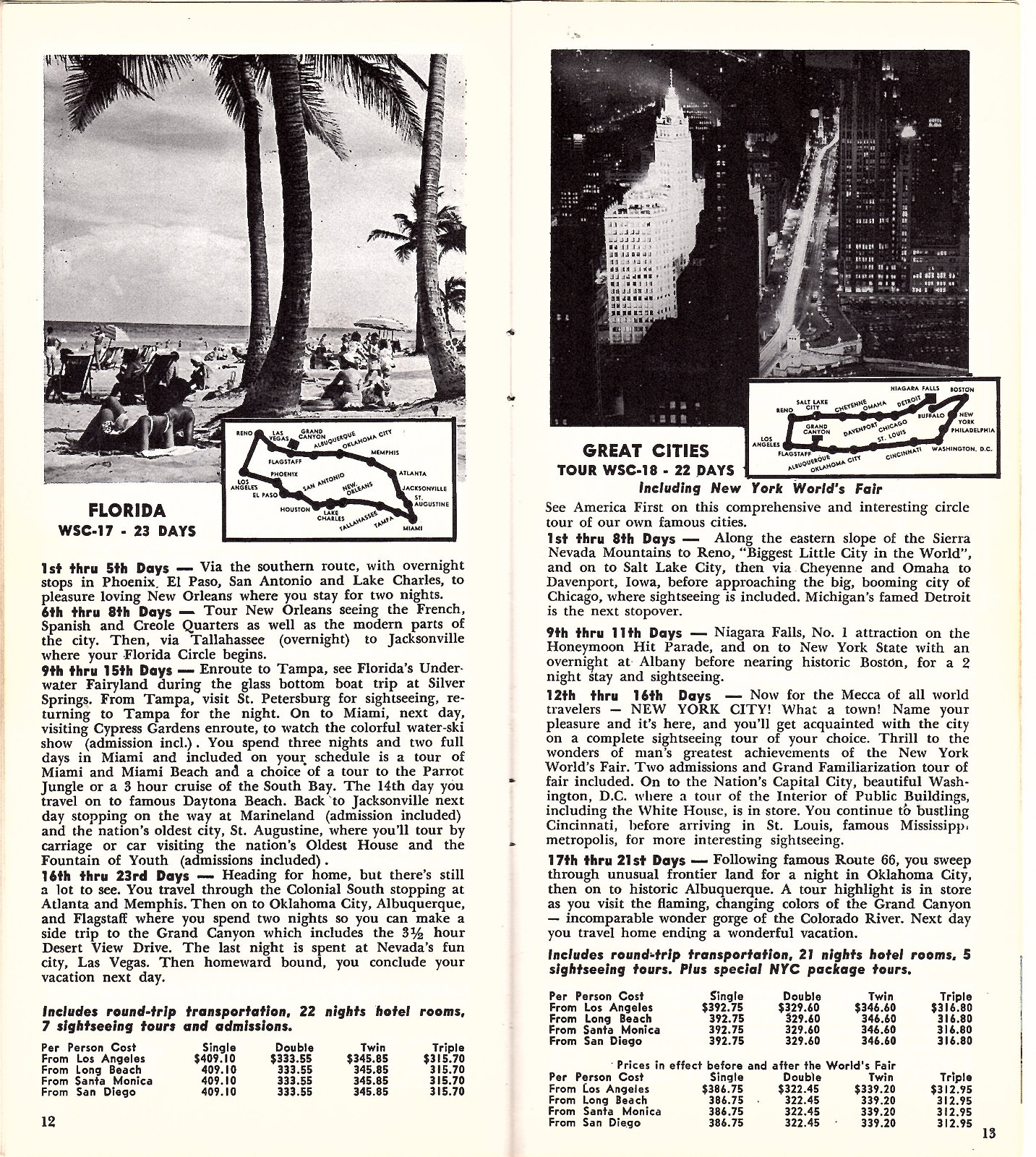 Greyhound Bus 1964 Booklet Amazing America Tours NY Worlds Fair Canada Mexico