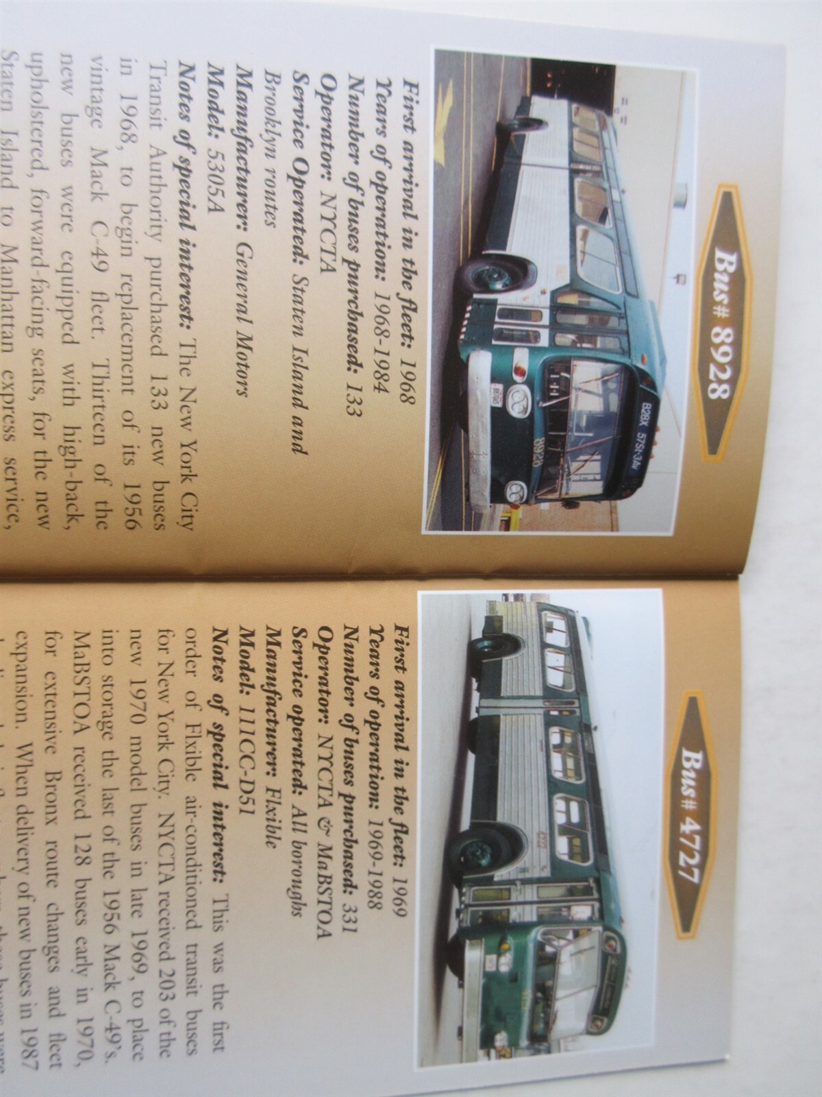 New York City Transit The “Vintage” Bus Fleet booklet