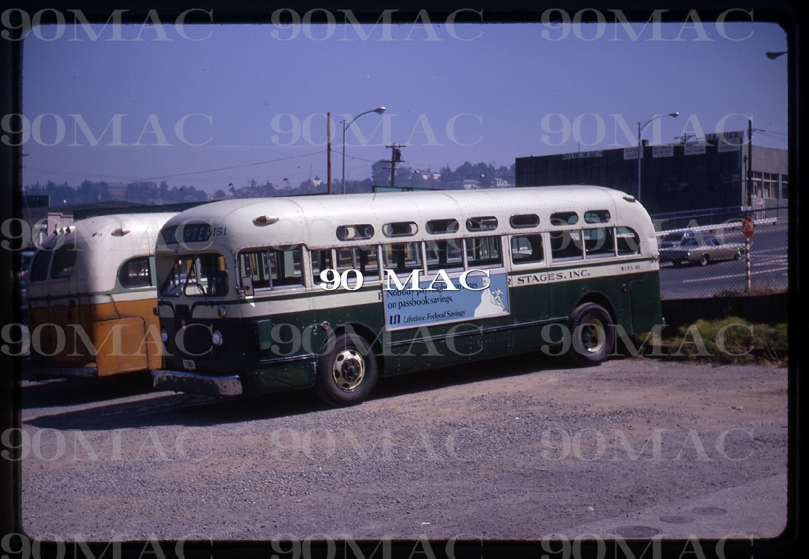 PUYALLUP-SUMNER STAGES. GM COACH BUS #151. Tacoma (WA). Original Slide 1969.