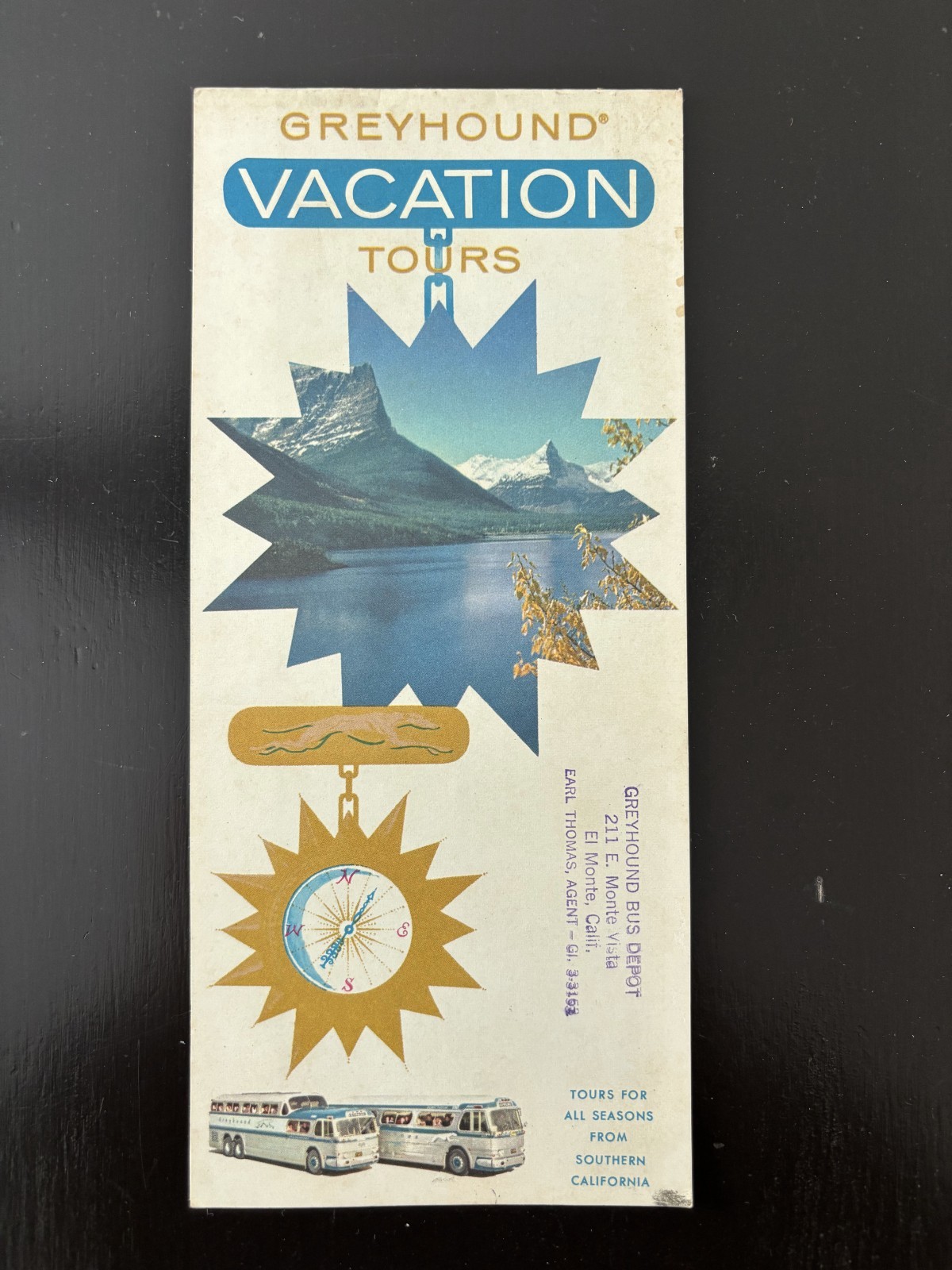 1960s Greyhound Bus Vacations Tours Brochure from Southern California – El Monte