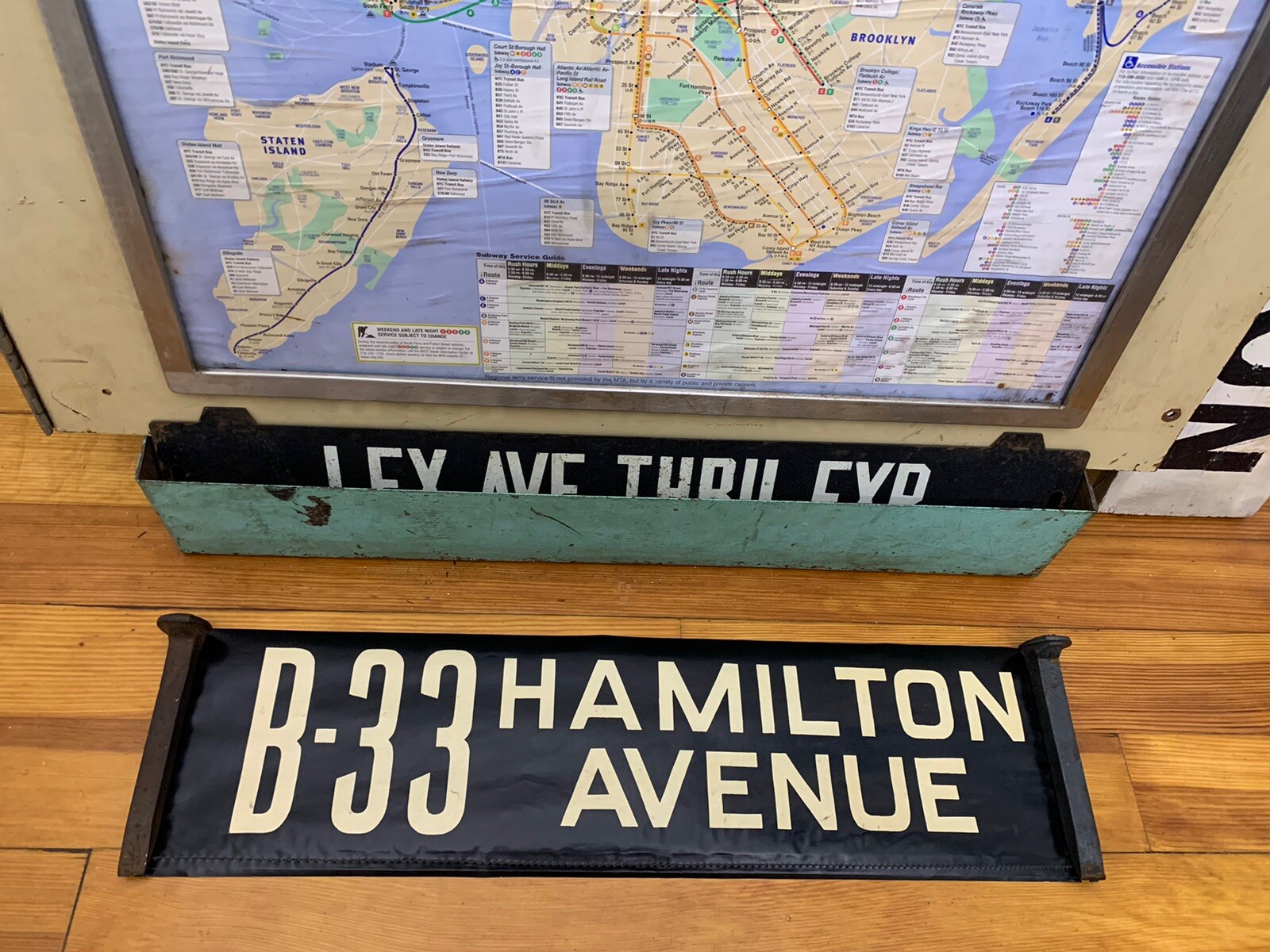 NYC BUS ROLL SIGN BROOKLYN HAMILTON AVENUE RED HOOK GOWANUS PARK SLOPE BOERUM