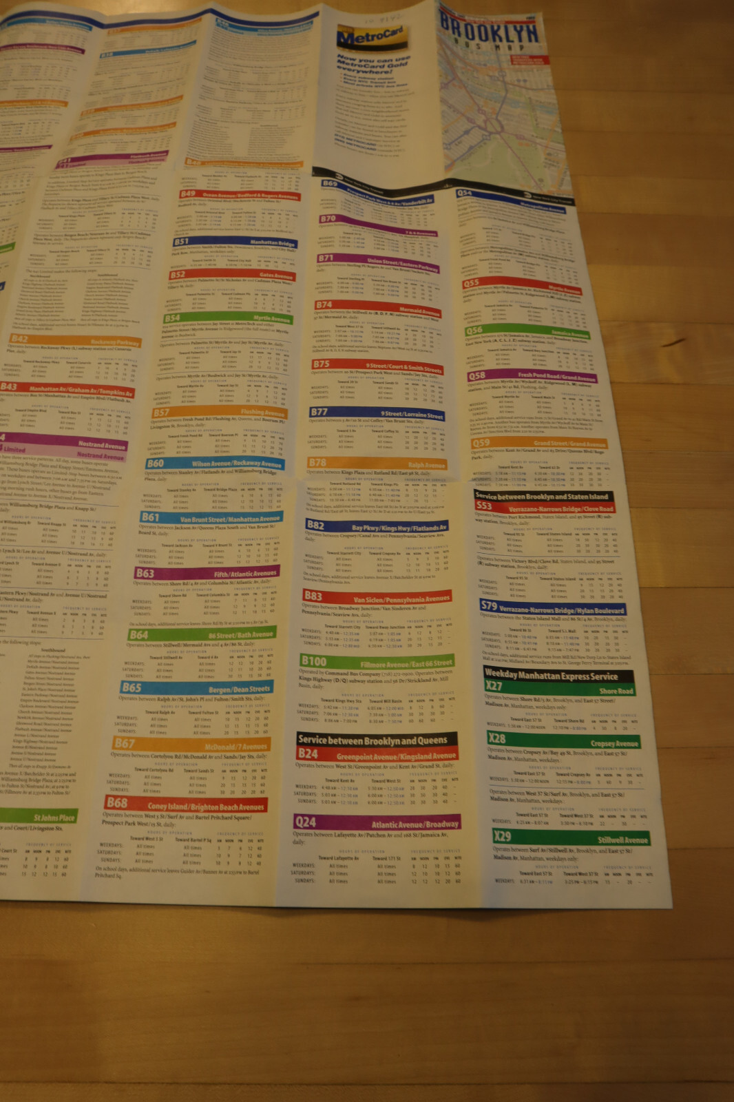 New York City Transit NYC Brooklyn Bus Map September 1997 MTA Paper Map