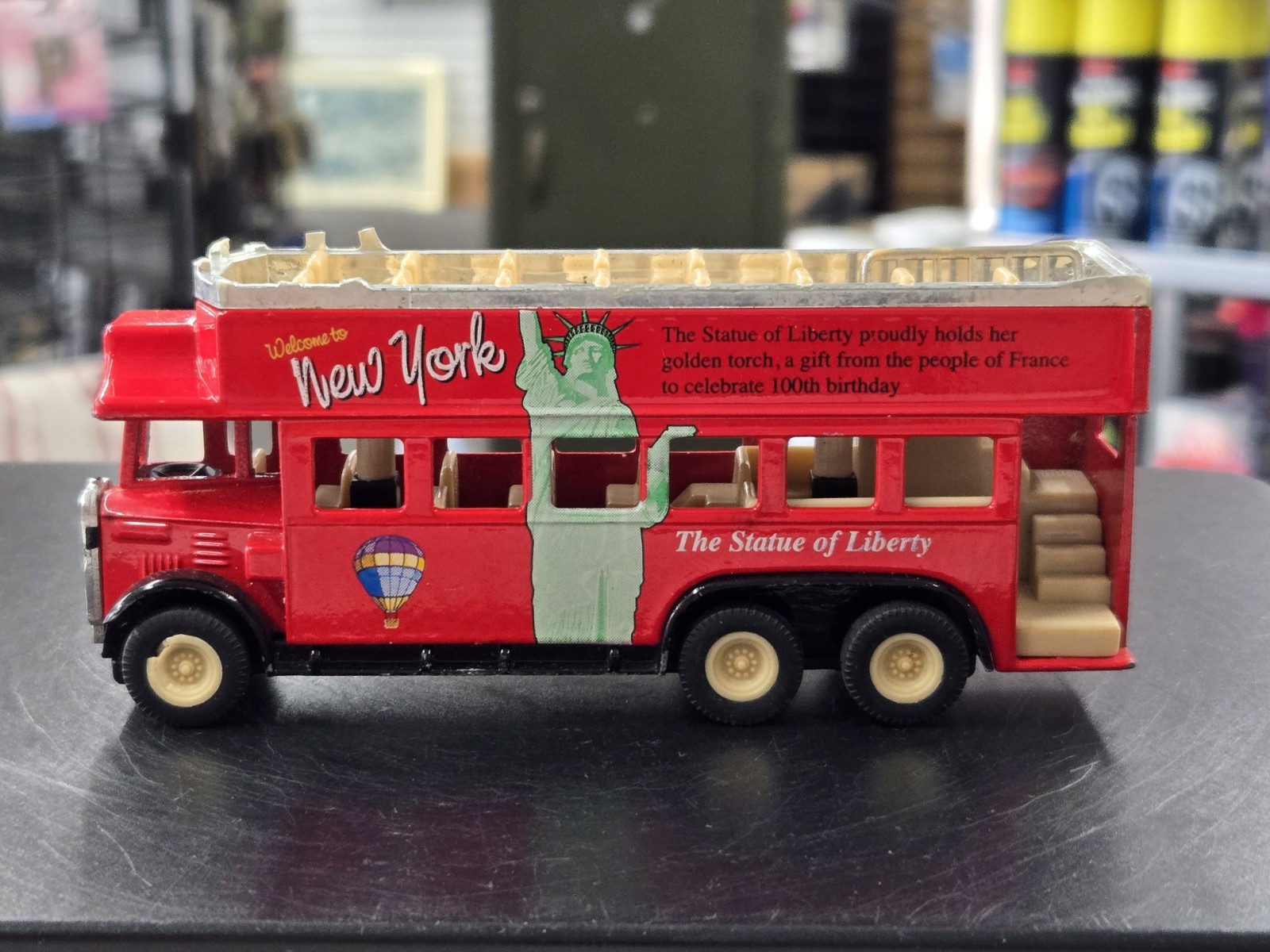 Vintage New York Statue of Liberty Double Decker Toy Bus Model SS5855 China