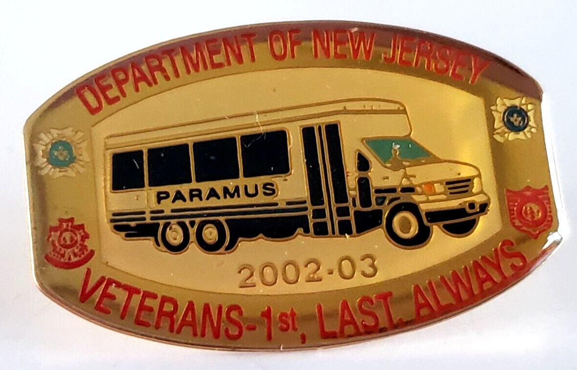 2002 2003 Department of New Jersey Paramus Veterans 1st Last Pin 1-1/4″ in Bag
