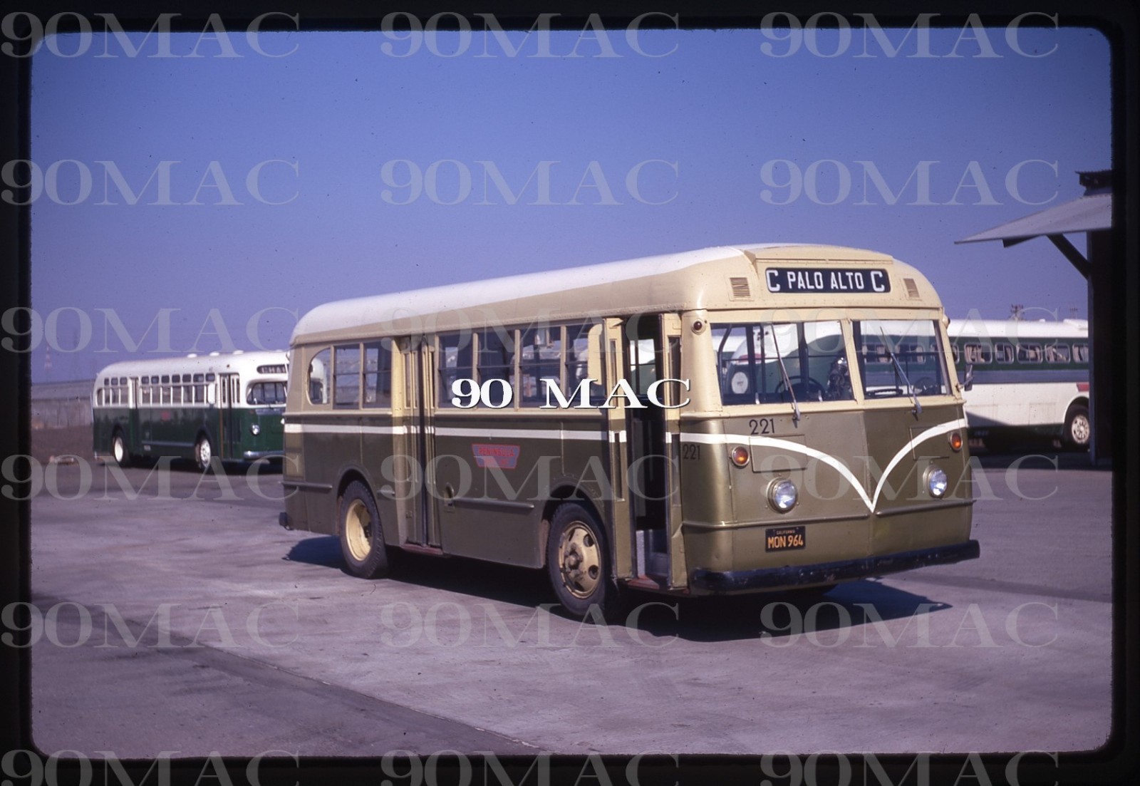PENINSULA TRANSIT. FORD Bus #221. Palo Alto (CA). Original Slide 1969. (B)