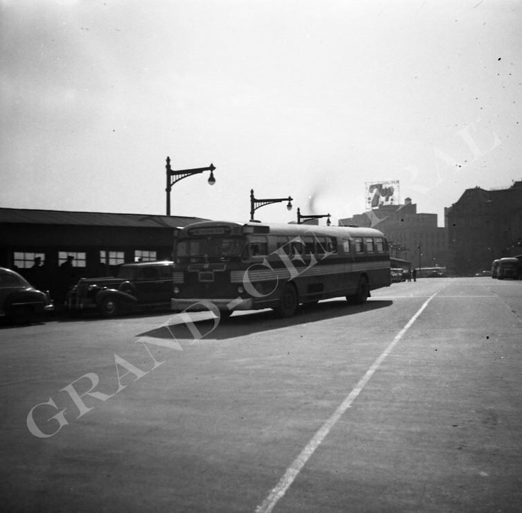 ORIGINAL 1949 NYCTS NEW YORK CITY BUS NEGATIVE #3 TWIN COACH IN STATEN ISLAND NY
