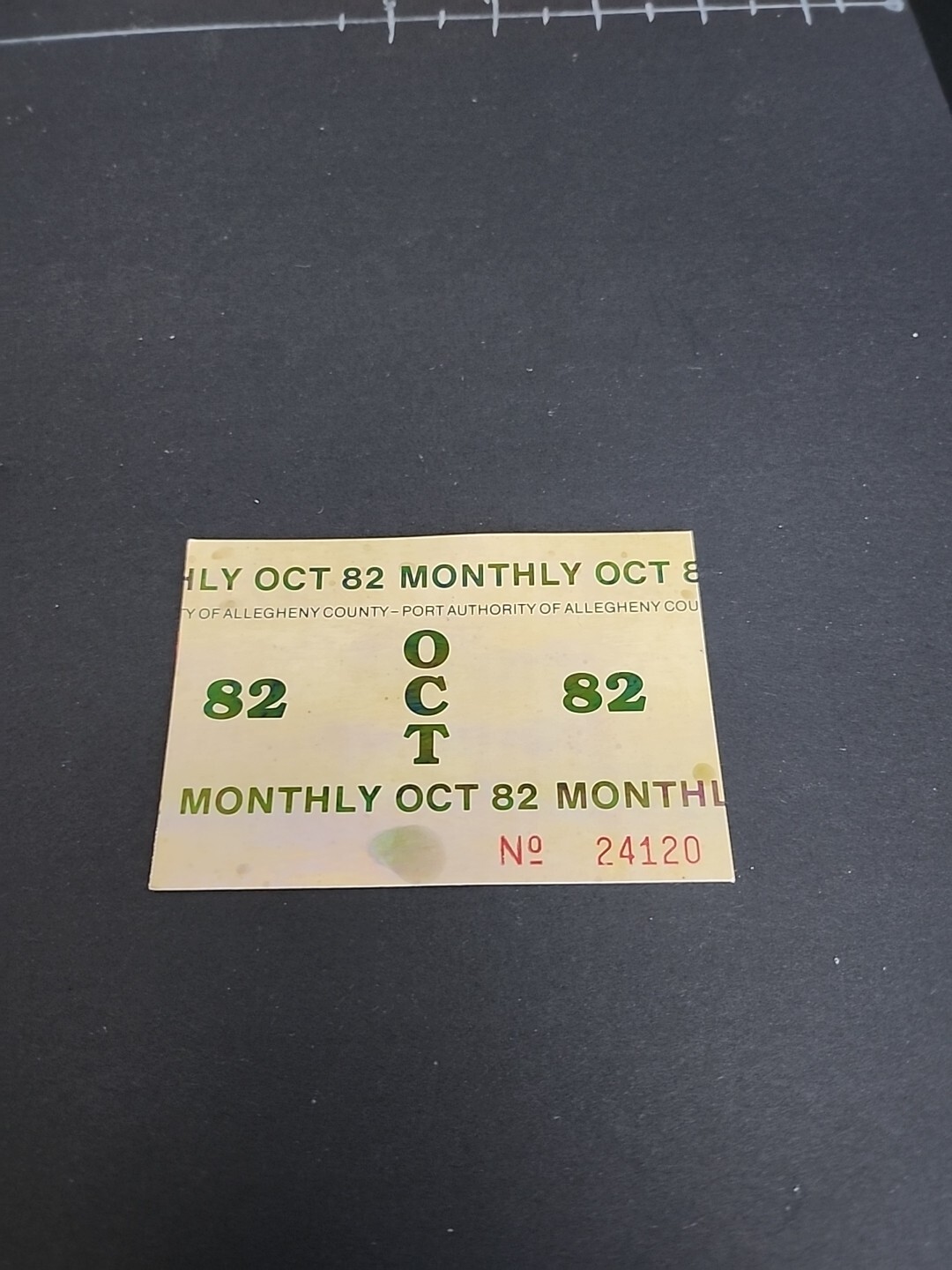 Vtg PAT Bus / Streetcar Monthly Pass Port Authority Allegheny County Rare 1982