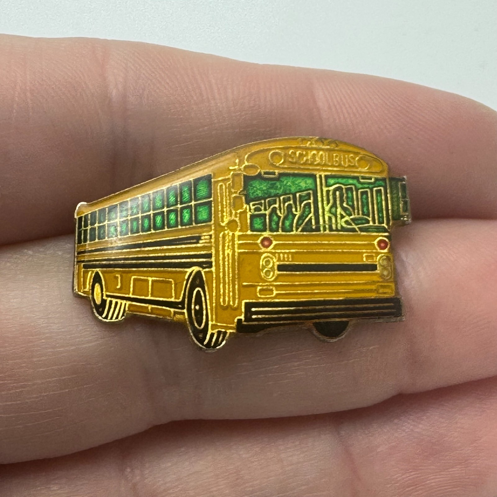 Yellow School Bus Enamel Lapel Pin Transport Education Enamel Gold Tone