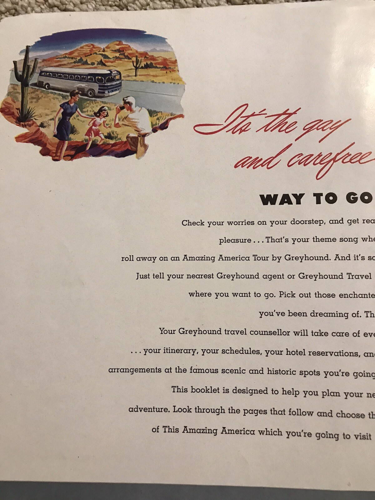 Vintage 50s Grehound Bus Booklet Great Condition