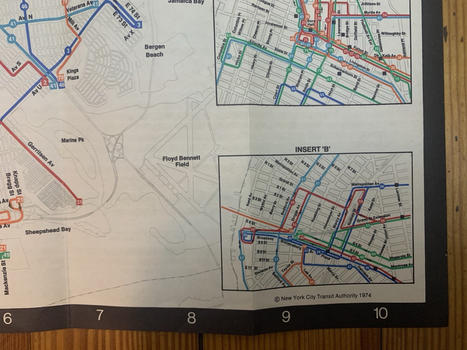 BROOKLYN BKLYN NEW YORK CITY NYC BUS GUIDE MAP 1974 ORIGINAL TRANSIT URBAN ART